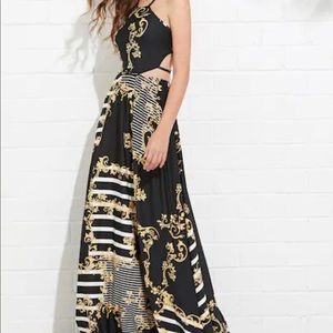 Baroque maxi dress